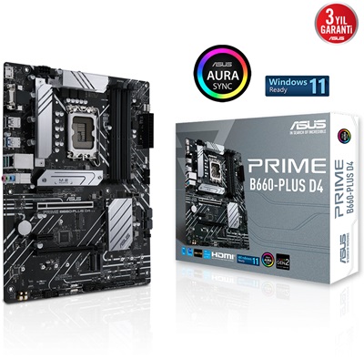 Asus PRIME B660-PLUS DDR4 5066mhz(OC) RGB M.2 1700p ATX Anakart