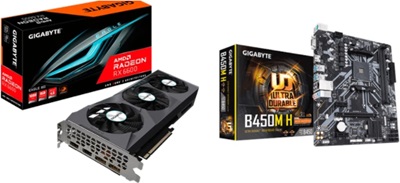 Gigabyte Radeon RX 6600 Eagle 8G 8GB GDDR6 & B450M H M.2 AM4 mATX Anakart