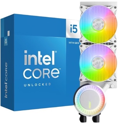 MSI MAG CoreLiquid E240 ARGB White 240 mm Intel(1700p)-AMD Uyumlu Sıvı Soğutucu Intel Core i5 14600KF 3.50 Ghz 14 Çekirdek 24MB 1700p 10nm İşlemci Avantajlı Paketi  