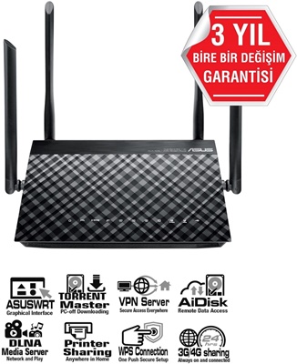 Asus DSL-AC52U 433Mbps 6 Port VDSL/ADSL Fiber Modem Router 
