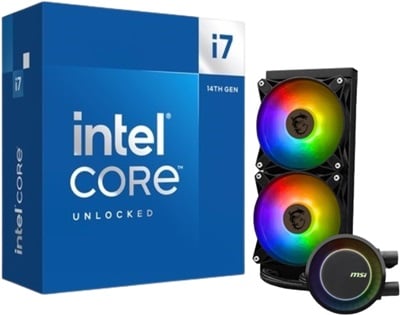 Intel Core i7 14700K 3.40 Ghz 20 Çekirdek 33MB 1700p 10nm İşlemci MSI MAG CoreLiquid E240 ARGB 240 mm Intel(1700p)-AMD Uyumlu Sıvı Soğutucu Avantajlı Paketi  