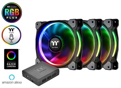Thermaltake Riing Plus TT Premium Edition RGB 140 mm Fan (3'lü Set,Fan Kontrolcülü)