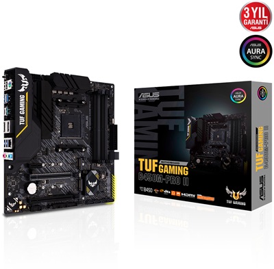 Asus TUF Gaming B450M-PRO II 4400mhz(OC) RGB M.2 AM4 mATX Anakart