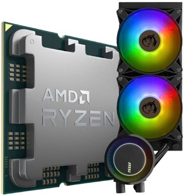 MSI MAG CoreLiquid E240 ARGB 240 mm Intel(1700p)-AMD Uyumlu Sıvı Soğutucu AMD Ryzen 5 7500F 3.70 Ghz 6 Çekirdek 38MB AM5 5nm İşlemci (MPK) Avantajlı Paketi  