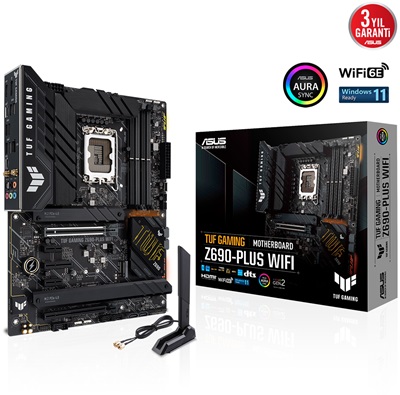 Asus TUF Gaming Z690-PLUS 6000mhz(OC) RGB M.2 Wi-Fi 1700p ATX DDR5 Anakart