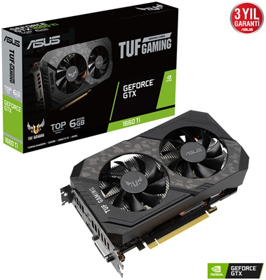 Asus GeForce GTX 1660 Ti TUF Gaming Evo Top Edition 6GB GDDR6 192 Bit Ekran Kartı