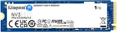 Kingston 1TB NV3 NVMe Gen4 Okuma 6000MB-Yazma 4000MB M.2 SSD    