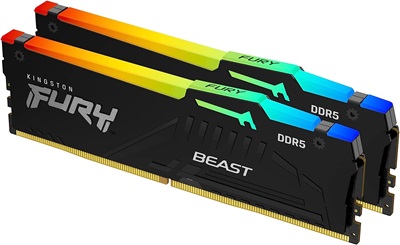 Kingston 16GB(2x8) Fury Beast RGB 5600mhz CL40 DDR5  Ram (KF556C40BBAK2-16)