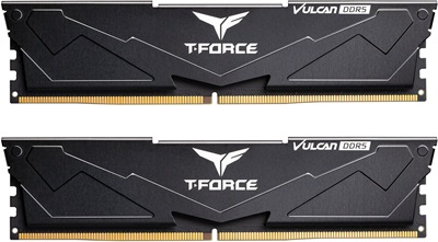 Team T-Force 32GB(2x16) Vulcan Black 6400mhz CL40 DDR5  Ram (FLBD532G6400HC40BDC01)