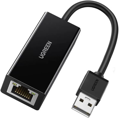 UGREEN USB 2.0 PC Mac Siyah Konsol Tv Box Ethernet Adaptörü