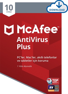 McAfee Antivirüs Plus 10 Cihaz Windows , Android , IOS Elektronik Lisans (MAV114NRXRAAD)  