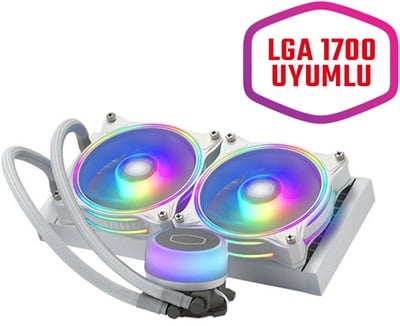 Cooler Master MasterLiquid ML240 ILLUSION ARGB White Edition 240 mm Intel(1700p)-AMD Uyumlu Sıvı Soğutucu 