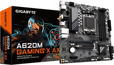Gigabyte A620M GAMING X AX 6400mhz(OC) RGB M.2 Wi-Fi AM5 mATX DDR5 Anakart