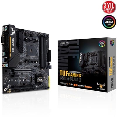 Asus TUF Gaming B450M-PLUS II 4400mhz(OC) RGB M.2 AM4 mATX Anakart