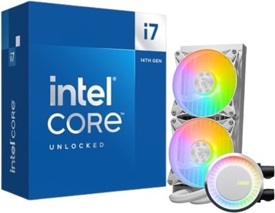 Intel Core i7 14700K 3.40 Ghz 20 Çekirdek 33MB 1700p 10nm İşlemci MSI MAG CoreLiquid E240 ARGB White 240 mm Intel(1700p)-AMD Uyumlu Sıvı Soğutucu Avantajlı Paketi  