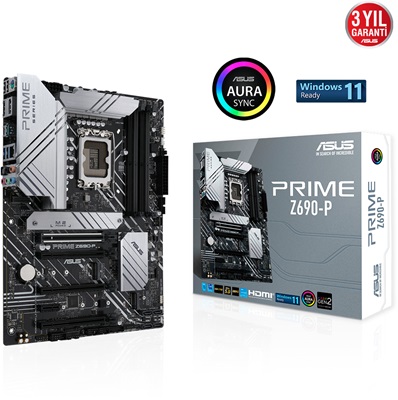 Asus Prime Z690-P 6000mhz(OC) RGB M.2 1700p ATX Anakart