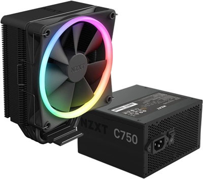 NZXT T120 Black RGB 120 mm Intel-AMD Uyumlu Hava Soğutucu NZXT 750W C750 80+ Bronze Güç Kaynağı Avantajlı Paketi  