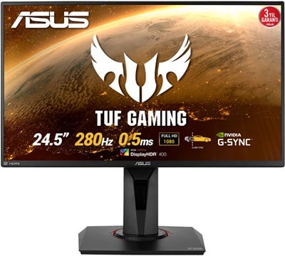 Asus 24.5" TUF Gaming VG258QM 0.5ms 280hz HDMI,DisplayPort G-Sync Gaming Monitör