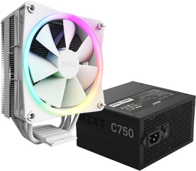 NZXT T120 White RGB 120 mm Intel-AMD Uyumlu Hava Soğutucu NZXT 750W C750 80+ Bronze Güç Kaynağı Avantajlı Paketi  