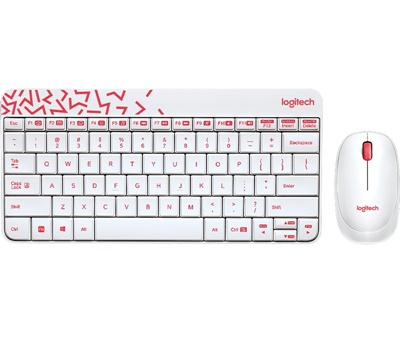 Logitech MK240 Türkçe Q Beyaz/Kırmızı Kablosuz Klavye + Mouse Set