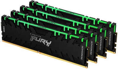 Kingston 64GB(4x16) Fury Renegade RGB 3000mhz CL15 DDR4  Ram (KF430C15RB1AK4/64)