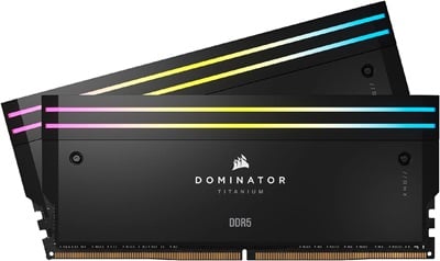 Corsair 64GB(2x32) Dominator Titanium RGB Black 6600mhz CL32 DDR5  Ram (CMP64GX5M2X6600C32)