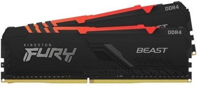 Kingston 64GB(2x32) Fury Beast RGB 3600mhz CL18 DDR4  Ram (KF436C18BBAK2/64)