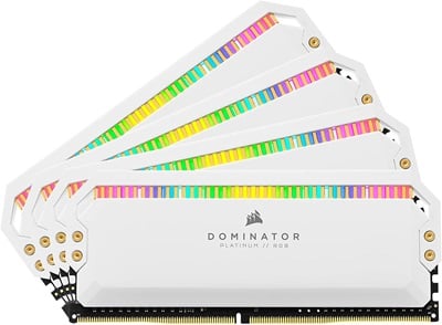 Corsair 32GB(4x8) Dominator Platinum RGB Beyaz 4000mhz CL19 DDR4  Ram (CMT32GX4M4K4000C19W)