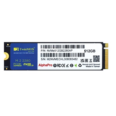 TwinMOS 512GB NVMe Gen3 Okuma 3600MB-Yazma 3250MB M.2 SSD    