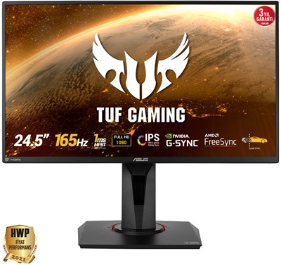 Asus 24.5" TUF Gaming VG259QR 1ms 165hz HDMI,DisplayPort G-Sync Gaming Monitör