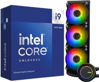 Intel Core i9 14900KF 3.20 Ghz 24 Çekirdek 36MB 1700p 10nm İşlemci MSI MAG CoreLiquid E360 ARGB 360 mm Intel(1700p)-AMD Uyumlu Sıvı Soğutucu Avantajlı Paketi  