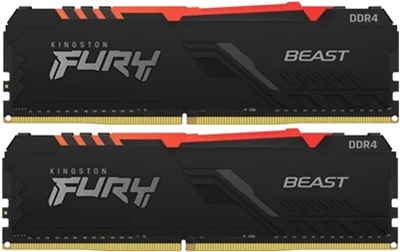 Kingston 16GB(2x8) Fury Beast RGB 3600mhz CL17 DDR4  Ram (KF436C17BBA/82X8)