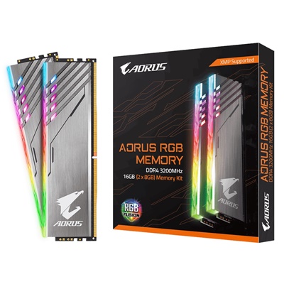 Gigabyte 16GB(2x8) Aorus RGB 3200Mhz CL16 DDR4  Ram (GP-AR32C16S8K2HU416R)