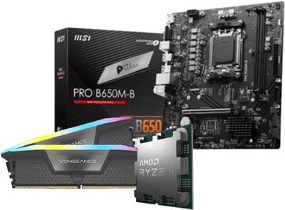 AMD Ryzen 7 7800X3D Tray İşlemci MSI PRO B650M  M.2 AM5 DDR5 mATX Anakart Corsair 32GB (2x16) Vengeance RGB EXPO 6000mhz CL36 DDR5 Ram (CMH32GX5M2E6000Z36) Avantajlı Paketi 