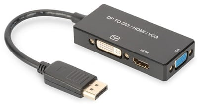 Digitus AK-340418-002-S DisplayPort To VGA,HDMI,DVI Çevirici  