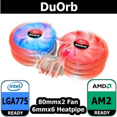 Thermaltake Duo Orb 80 mm Led Fan Intel-AMD Uyumlu Hava Soğutucu 