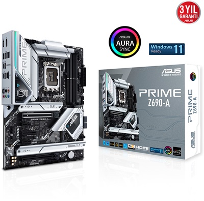 Asus Prime Z690-A 6000mhz(OC) RGB M.2 1700p ATX Anakart