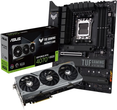 Asus GeForce RTX 4070 Ti Super TUF Gaming 16G 16GB GDDR6X 256 Bit DLSS 3 Ekran Kartı Asus TUF Gaming X670E-Plus 6400mhz(OC) RGB M.2 AM5 DDR5 ATX Anakart Avantajlı Paketi  