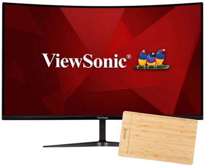 ViewSonic 32" VX3219-PC-MHD 1ms 240Hz HDMI,DisplayPort FreeSync Curved Gaming Monitör + Woodpad Grafik Tablet